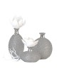 Βάζο ArteLibre Ασημί Κεραμικό Φ9x15cm Σε 3 Σχέδια Βάζο ArteLibre Ασημί Κεραμικό Φ9x15cm Σε 3 Σχέδια