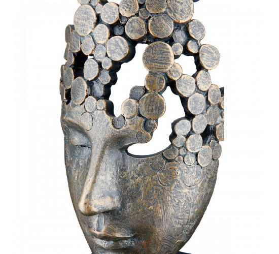 Γλυπτό -Female Mask- Face Motif Πολυρεζίνη Μπρούντζινο PU 15x10x31.5cm Γλυπτό -Female Mask- Face Motif Πολυρεζίνη Μπρούντζινο PU 15x10x31.5cm