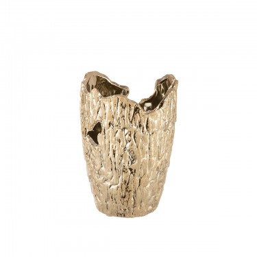 Βάζο Κωνικό -Crepa- Κεραμικό Χρυσό 18.5x13cm