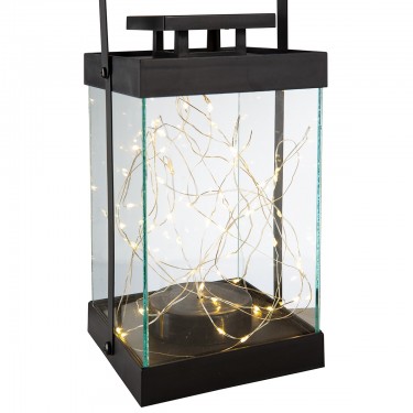 Φανάρι (LED) -Glorie- Συνθετικό Μαύρο 13x14x30cm