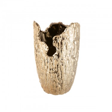 Βάζο Κωνικό -Crepa- Κεραμικό Χρυσό 22x14cm