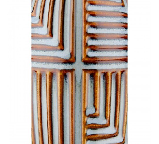 Βάζο Bulbous -Batista- Striped Κεραμικό Μπλε Brown PU H. 20 cm D. 15 cm Βάζο Bulbous -Batista- Striped Κεραμικό Μπλε Brown PU H. 20 cm D. 15 cm