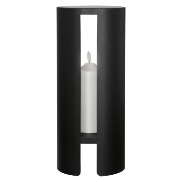 Διακοσμητικό Αντικείμενο (LED) -Shelter- Μέταλλο/Συνθετικό Μαύρο 36x15cm