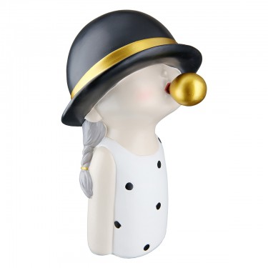 Φιγούρα Παιδί -Bubblegum- Πολυρεζίνη Μαύρο/Λευκό 18x14x25cm