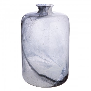  Βάζο γιακά -Fumo- Γυάλινα Σκεύη Μαύρο Λευκό D195X32Cm D195X32Cm