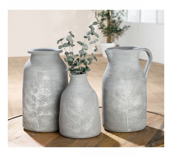 Βάζο ArteLibre Γκρι Κεραμικό Φ20x30cm Βάζο ArteLibre Γκρι Κεραμικό Φ20x30cm