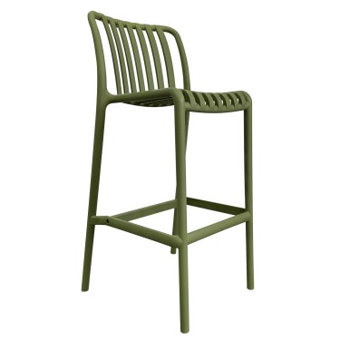 Σκαμπό Bar ArteLibre TAHITI Πράσινο PP 47x38x102cm