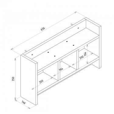 Ράφι Τοίχου ArteLibre DRAPER Φυσικό Μοριοσανίδα/Μελαμίνη 64x14x35cm