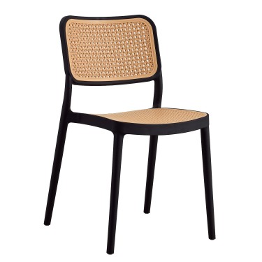 Καρέκλα Κήπου ArteLibre CAYMAN Μαύρο/Μπεζ PP 52.5x51x80cm