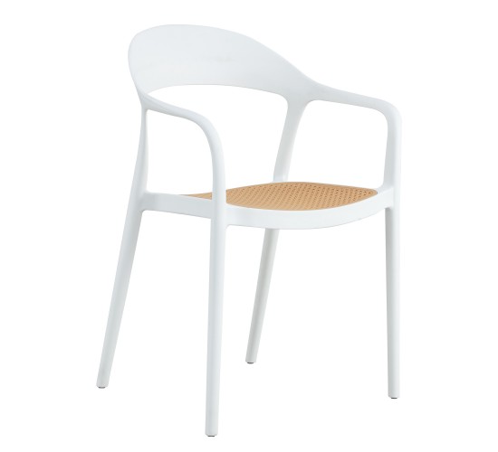 Πολυθρόνα Κήπου ArteLibre VITI-LEVU Λευκό/Φυσικό PP 51.5x57x81cm Πολυθρόνα Κήπου ArteLibre VITI-LEVU Λευκό/Φυσικό PP 51.5x57x81cm