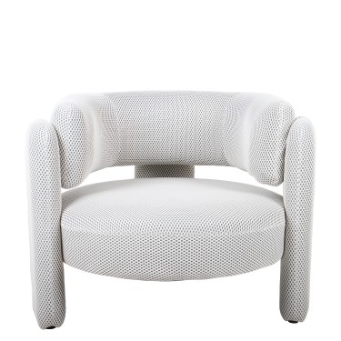 Πολυθρόνα ArteLibre ADRASTEA Λευκό Ύφασμα 94x88x73cm