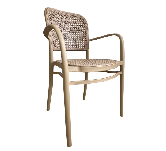 Πολυθρόνα Κήπου ArteLibre CANARY Cappuccino PP 55x52x86cm Πολυθρόνα Κήπου ArteLibre CANARY Cappuccino PP 55x52x86cm