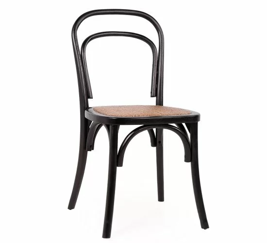 Καρέκλα Επαγγελματική LETO Μαύρο Ξύλο/Rattan 45x54x89cm Καρέκλα Επαγγελματική LETO Μαύρο Ξύλο/Rattan 45x54x89cm