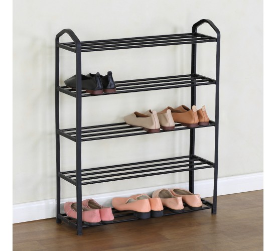 Παπουτσοθήκη ArteLibre DOZER Με 5 Ράφια Μαύρο Μέταλλο 62x20x79cm