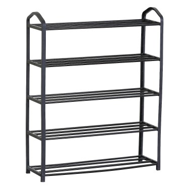 Παπουτσοθήκη ArteLibre DOZER Με 5 Ράφια Μαύρο Μέταλλο 62x20x79cm