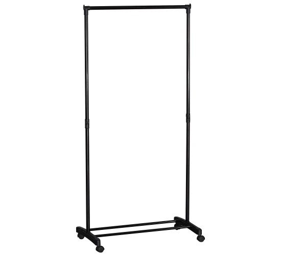 Κρεμάστρα Δαπέδου ArteLibre SMITH Τροχήλατη Μαύρο Μέταλλο 74.5x41.5x157cm