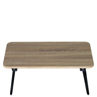 Βοηθητικό Τραπεζάκι ArteLibre BALLARD Πτυσσόμενο Δρυς/Μαύρο Μοριοσανίδα/Μέταλλο 53x30x22cm