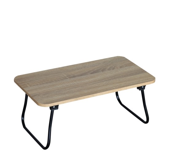 Βοηθητικό Τραπεζάκι ArteLibre BALLARD Πτυσσόμενο Δρυς/Μαύρο Μοριοσανίδα/Μέταλλο 53x30x22cm