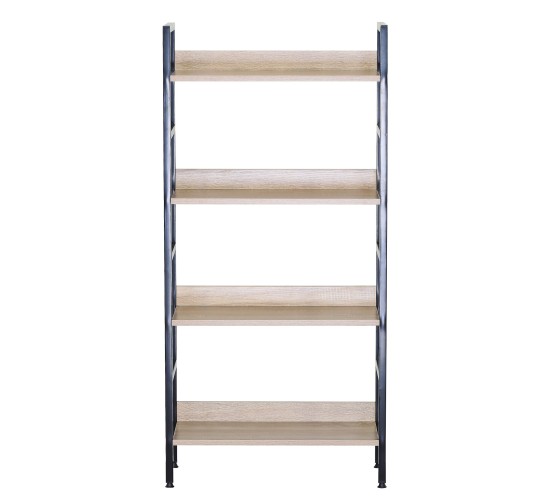 Ραφιέρα ArteLibre TYNDALL Με 4 Ράφια 60X27.6X126cm Δρυς/Μαύρο Μοριοσανίδα/Μέταλλο