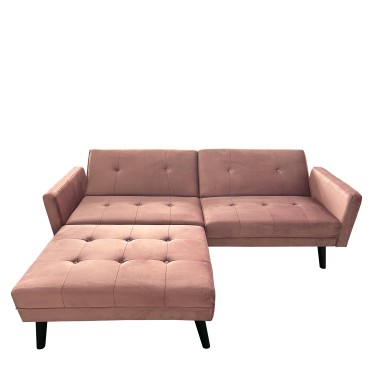 Καναπές Κρεβάτι Γωνιακός ArteLibre ALFVIN Σάπιο Μήλο Ύφασμα 211x158x83cm
