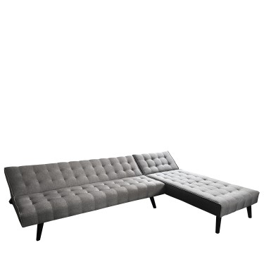 Καναπές Κρεβάτι Γωνιακός ArteLibre MAGUS Γκρι Ύφασμα 254x77/163x74cm