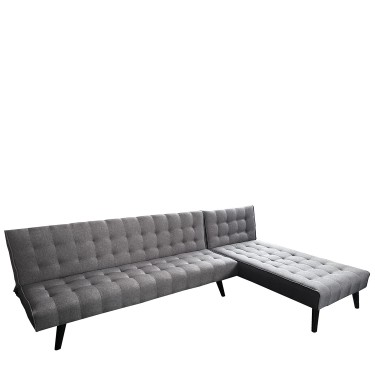 Καναπές Κρεβάτι Γωνιακός ArteLibre MAGUS Γκρι Ύφασμα 254x77/163x74cm