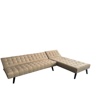 Καναπές Κρεβάτι Γωνιακός ArteLibre MAGUS Καφέ Ύφασμα 254x77/163x74cm