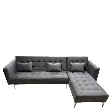 Καναπές Κρεβάτι Γωνιακός ArteLibre ARION Γκρι Ύφασμα 244x162x84cm