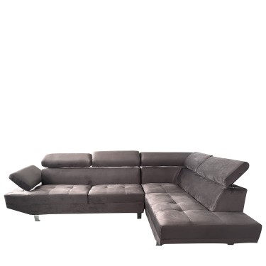Καναπές Γωνιακός ArteLibre OZMA Γκρι Ύφασμα 254x160x70cm
