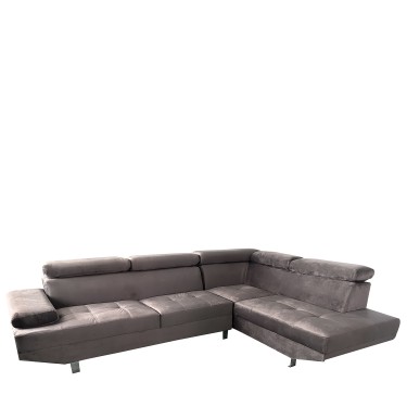 Καναπές Γωνιακός ArteLibre OZMA Γκρι Ύφασμα 254x160x70cm