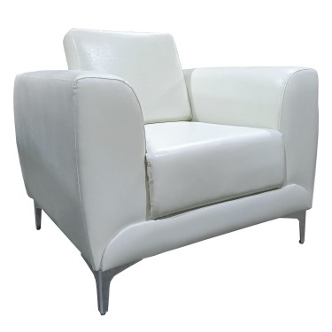 Πολυθρόνα ArteLibre ELFRIC Λευκό PU 89x81x81cm