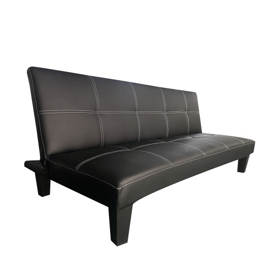 Καναπές Κρεβάτι Τριθέσιος ArteLibre ERYNDOR Μαύρο PU 186x90x82cm