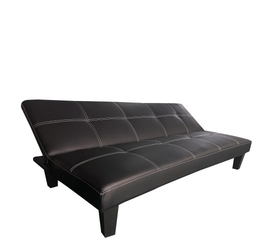 Καναπές Κρεβάτι Τριθέσιος ArteLibre ERYNDOR Μαύρο PU 186x90x82cm