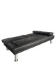 Καναπές Κρεβάτι Τριθέσιος ArteLibre ALFRED Μαύρο PU 164x76.5x79cm