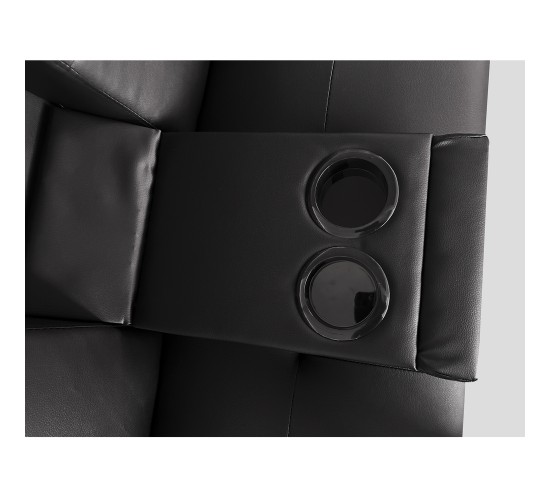 Καναπές Κρεβάτι Τριθέσιος ArteLibre ALFRED Μαύρο PU 164x76.5x79cm