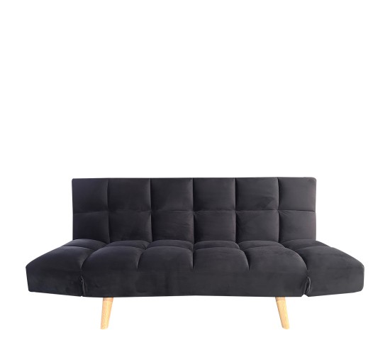 Καναπές Κρεβάτι Τριθέσιος ArteLibre ELVINA Μαύρο Ύφασμα 182x82x88cm