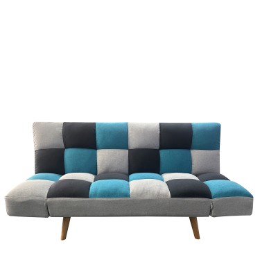 Καναπές Κρεβάτι Τριθέσιος ArteLibre ELVINA Πολύχρωμο Ύφασμα 182x82x88cm
