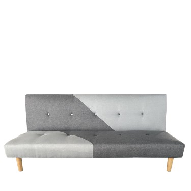 Καναπές Κρεβάτι Τριθέσιος ArteLibre NERISSA Αποχρώσεις Γκρι Ύφασμα 178x87x78cm