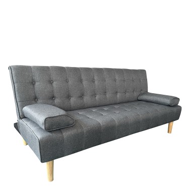 Καναπές Κρεβάτι Τριθέσιος ArteLibre ELFREDA Γκρι Ύφασμα 188x83x83cm