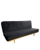 Καναπές Κρεβάτι Τριθέσιος ArteLibre CELESTE Μαύρο Ύφασμα 193x85x88cm