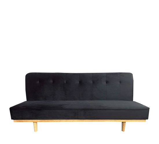 Καναπές Κρεβάτι Τριθέσιος ArteLibre CELESTE Μαύρο Ύφασμα 193x85x88cm