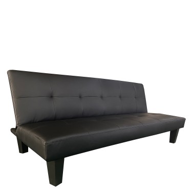 Καναπές Κρεβάτι Τριθέσιος ArteLibre NAHELE Μαύρο PU 179x82.5x78cm