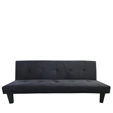 Καναπές Κρεβάτι Τριθέσιος ArteLibre NAHELE Μαύρο Ύφασμα 179x82.5x78cm
