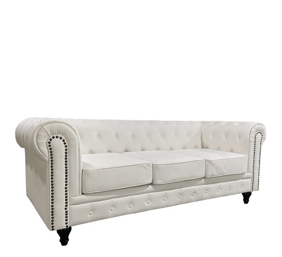 Καναπές Τριθέσιος ArteLibre AVERY Λευκό PU 208x90x73cm Καναπές Τριθέσιος ArteLibre AVERY Λευκό PU 208x90x73cm