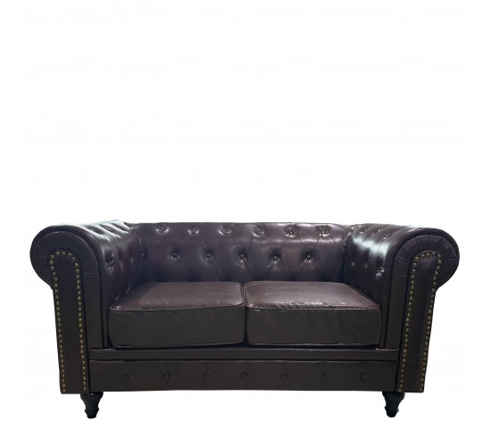 Καναπές Διθέσιος ArteLibre AVERY Σκούρο Καφέ PU 155x90x73cm Καναπές Διθέσιος ArteLibre AVERY Σκούρο Καφέ PU 155x90x73cm