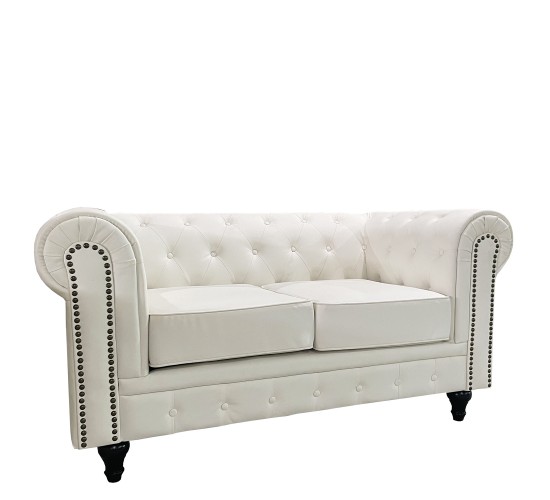 Καναπές Διθέσιος ArteLibre AVERY Λευκό PU 155x90x73cm Καναπές Διθέσιος ArteLibre AVERY Λευκό PU 155x90x73cm