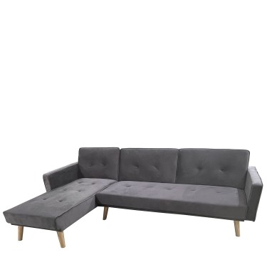 Καναπές Κρεβάτι Γωνιακός ArteLibre EMILIA Γκρι Ύφασμα 267x153x85cm
