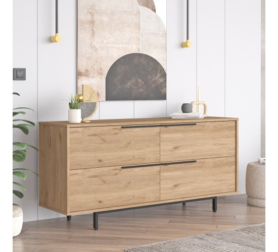 Μπουφές ArteLibre CARTMEL Φυσικό Μοριοσανίδα/Μέταλλο 44.5x160x74.3cm