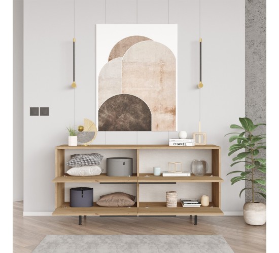 Μπουφές ArteLibre CARTMEL Φυσικό Μοριοσανίδα/Μέταλλο 44.5x160x74.3cm