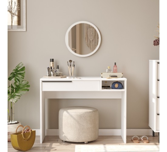 Τουαλέτα ArteLibre DEVON Λευκό Μοριοσανίδα/Μέταλλο/Γυαλί 100x44.5x75cm